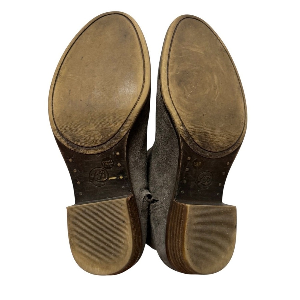 Lucky Brand Suede Winter‎ Casual Side Zip Low Heel Ankle Boots 7.5 Brown Gray - Picture 10 of 12